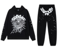 Black Sp5der Web Hoodie/Sweatpant Set