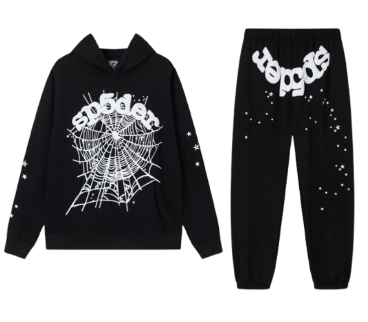 Black Sp5der Web Hoodie/Sweatpant Set