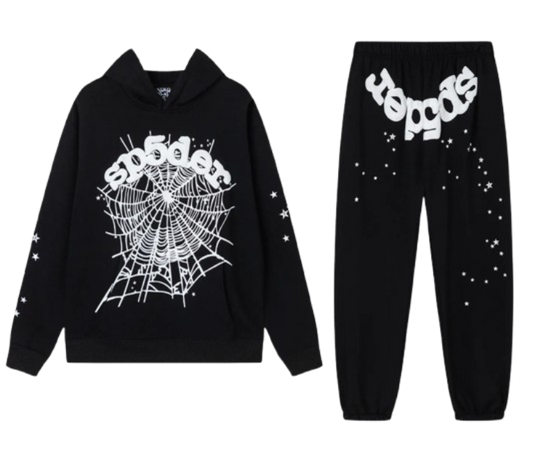 Black Sp5der Web Hoodie/Sweatpant Set