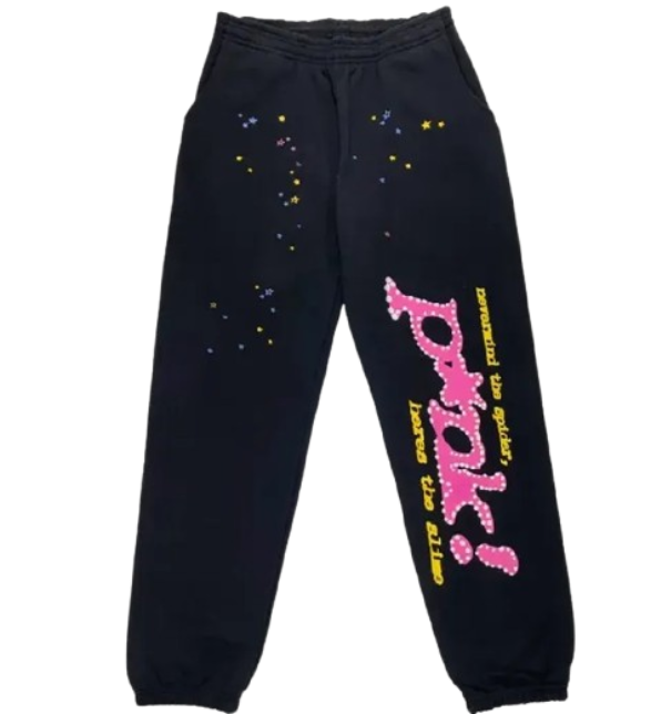 Black Pink Printed Sweatpant