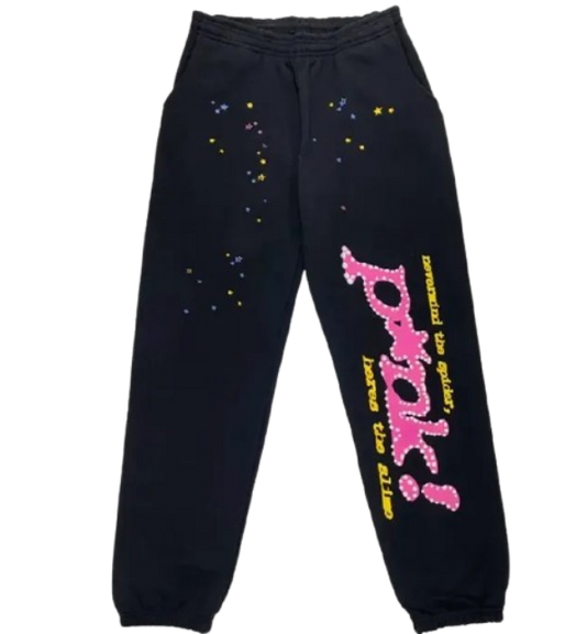 Black Pink Printed Sweatpant